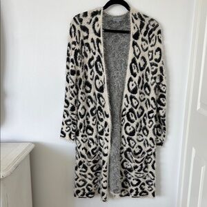 Leopard Print Long Cardigan Sweater